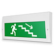 Световое табло «Направление к эвакуационному выходу по лестнице вниз (правосторонний)», Молния (220В РИП)